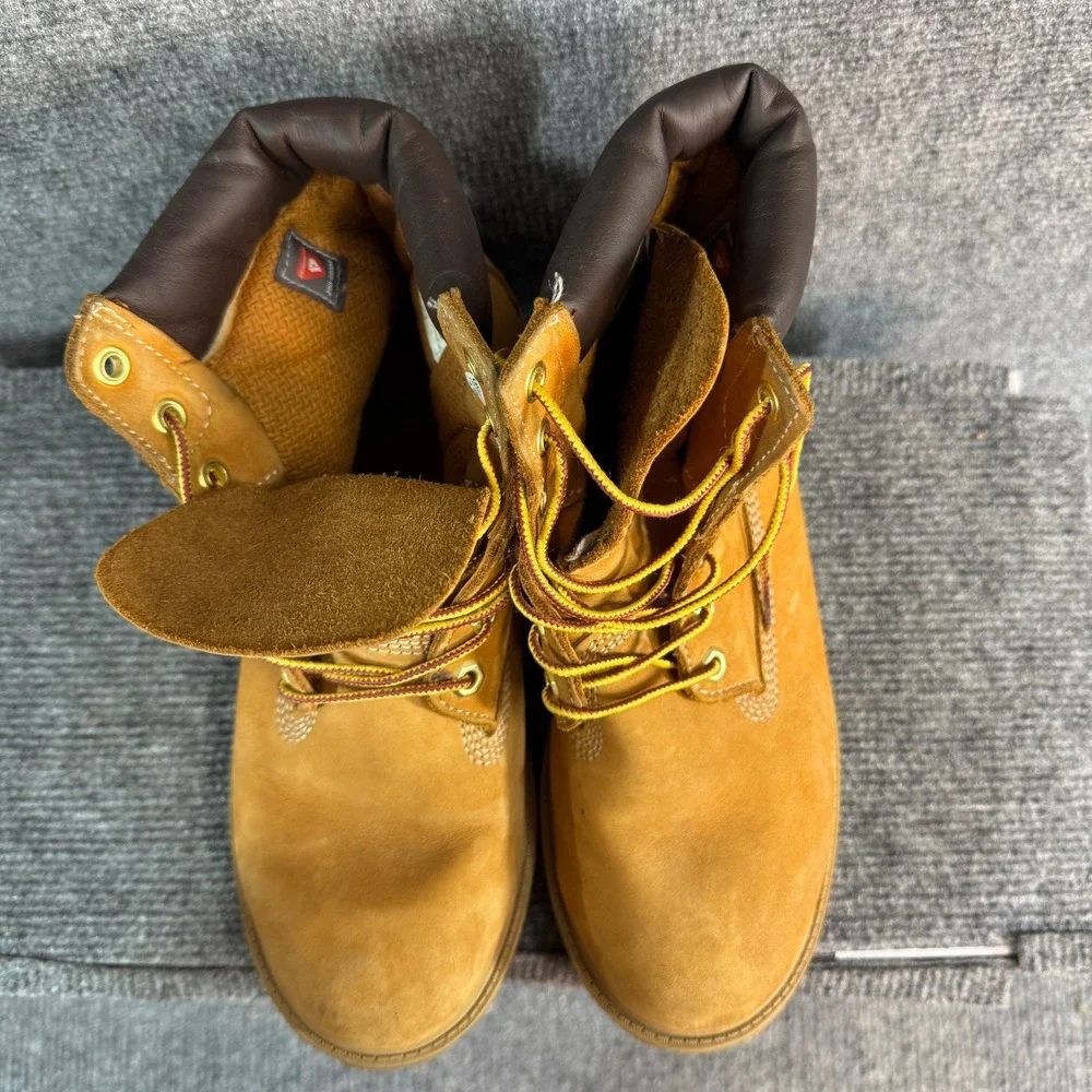 Timberland 6 Inch Premium Waterproof Boots Wheat Nubuck Leather Mens 7.5